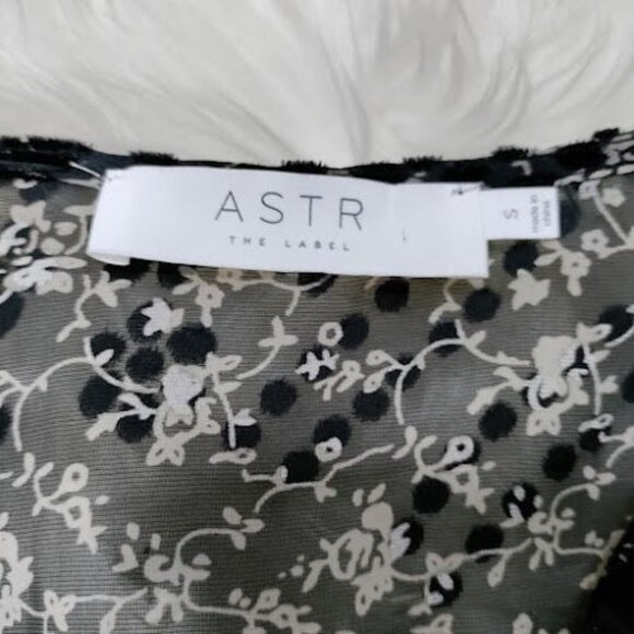 ASTR the label Velvet Burnout Shawna Abstract Velvet Cropped Sheer Floral Top S - Picture 10 of 12
